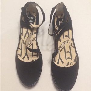 Fly London Cupido Black Wedge Shoe NIB Sz 41 $183